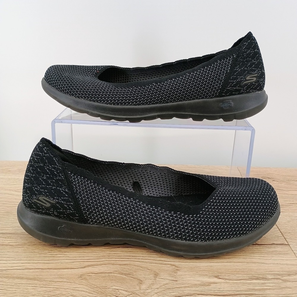 Skechers Air Cooled Goga Mat Womens 7.5 Black Mesh Slip On Walking Shoes Sneaker